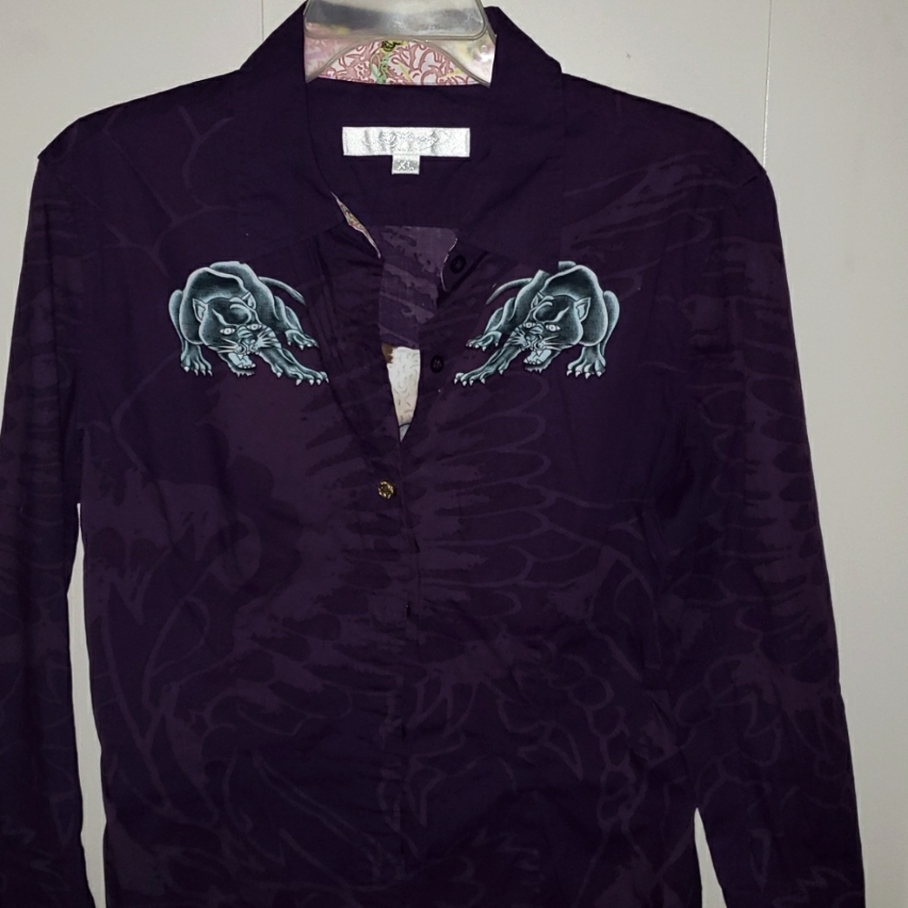 Ladies XL Ed Hardy button up shirt